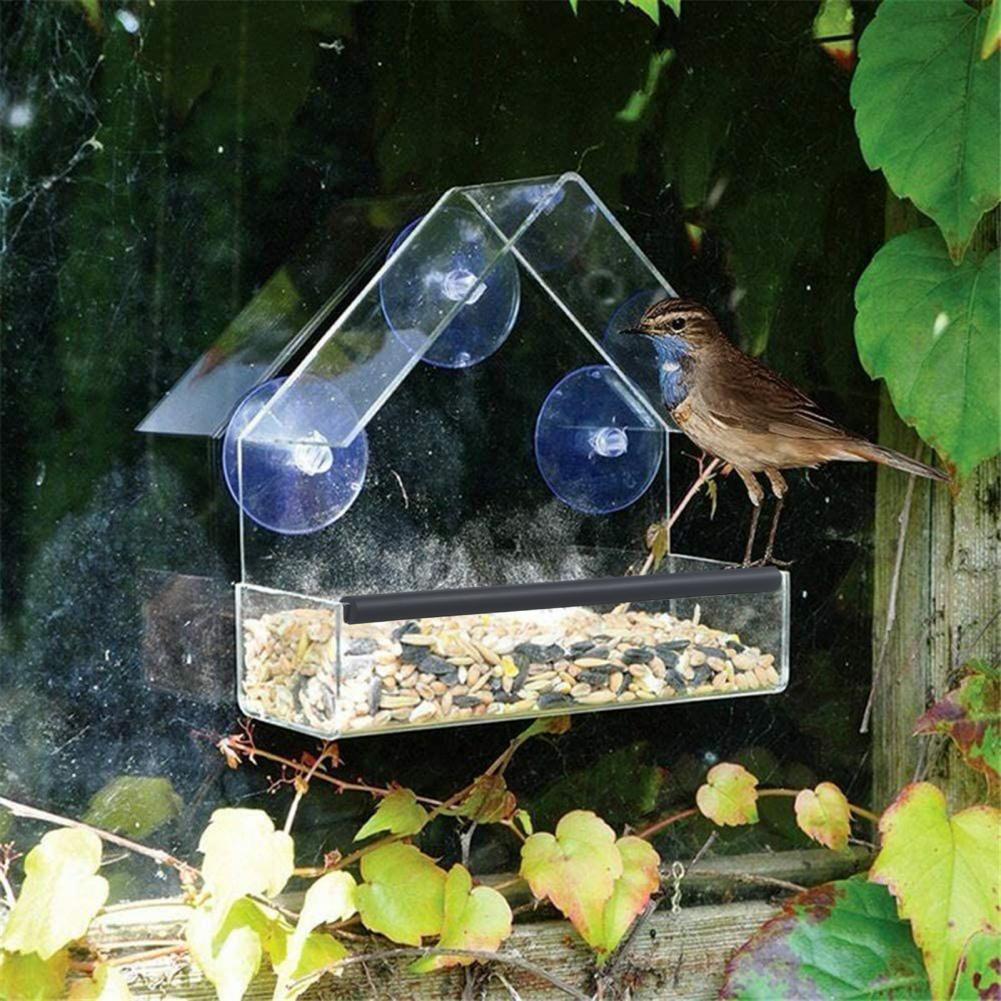 Title 1, 1 Pcs Bird Feeder Acrylic Transparent Window Bi...