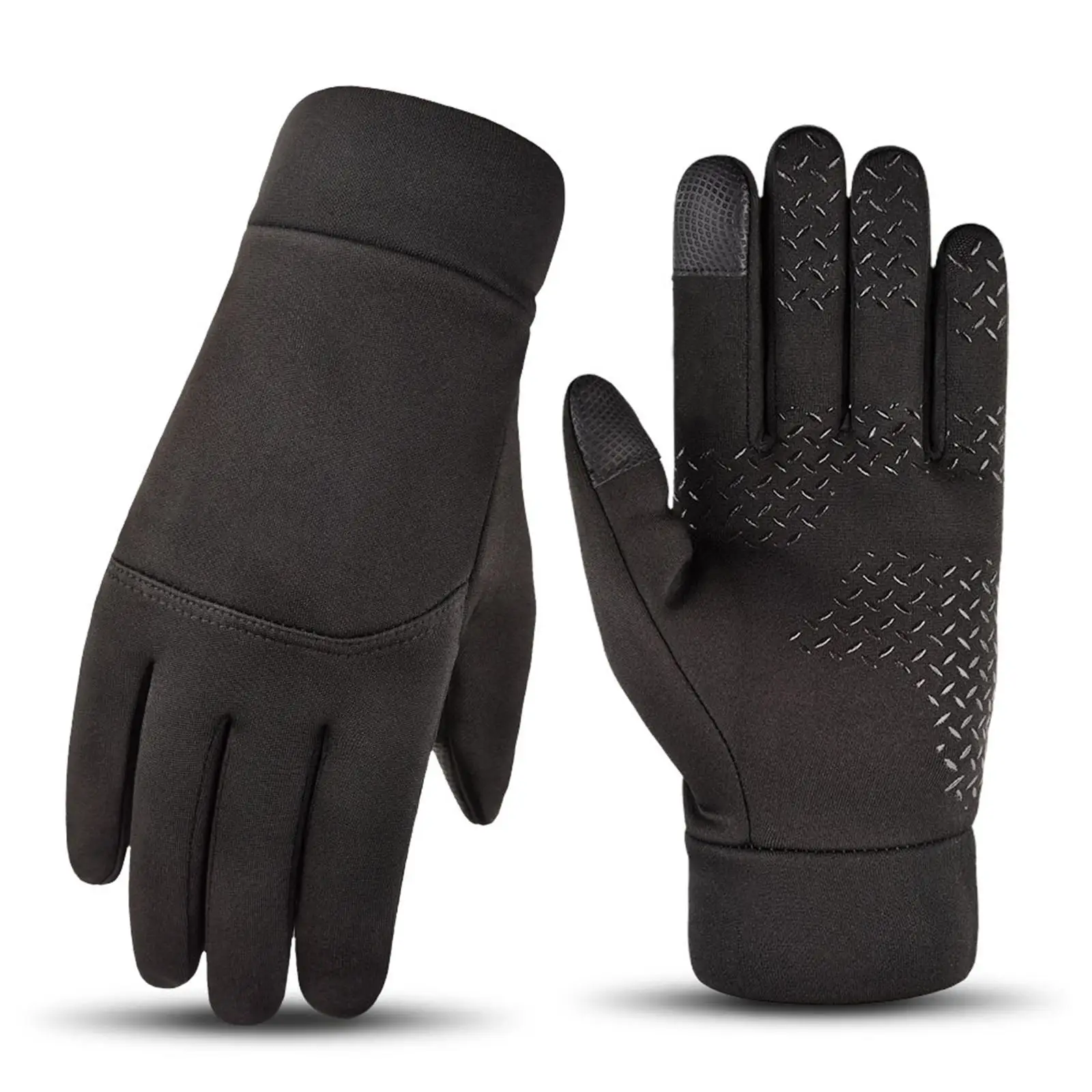 Men Waterproof Winter Gloves, Mittens Touch Screen, Thermal Full Finger Warm