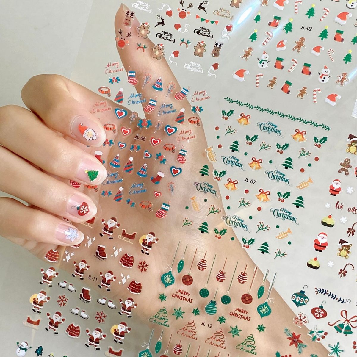 Best of 30Sheets Christmas Nail Stickers 1000+ Patterns Christmas Nail Art Decals Adhesive Nail Decals With Deer Snowman (Classic Style) Reviews & Tips