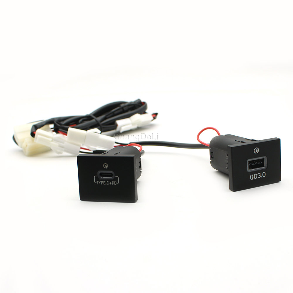 Auto USB Ladegerät PD Quick Charge QC 3,0 Auto Telefon Lade Adapter Taste für Ford Focus 2 mk2 2009 2010 2011 zubehör – Detail 4