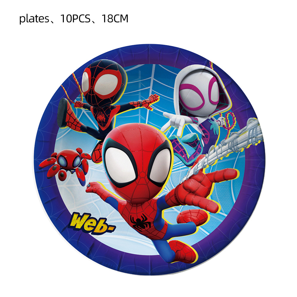 Vajilla desechable de Marvel Spider-Man, suministros de fiesta, platos de  papel, decoración de fiesta de cumpleaños de superhéroes de boda, recuerdo  para niños - AliExpress