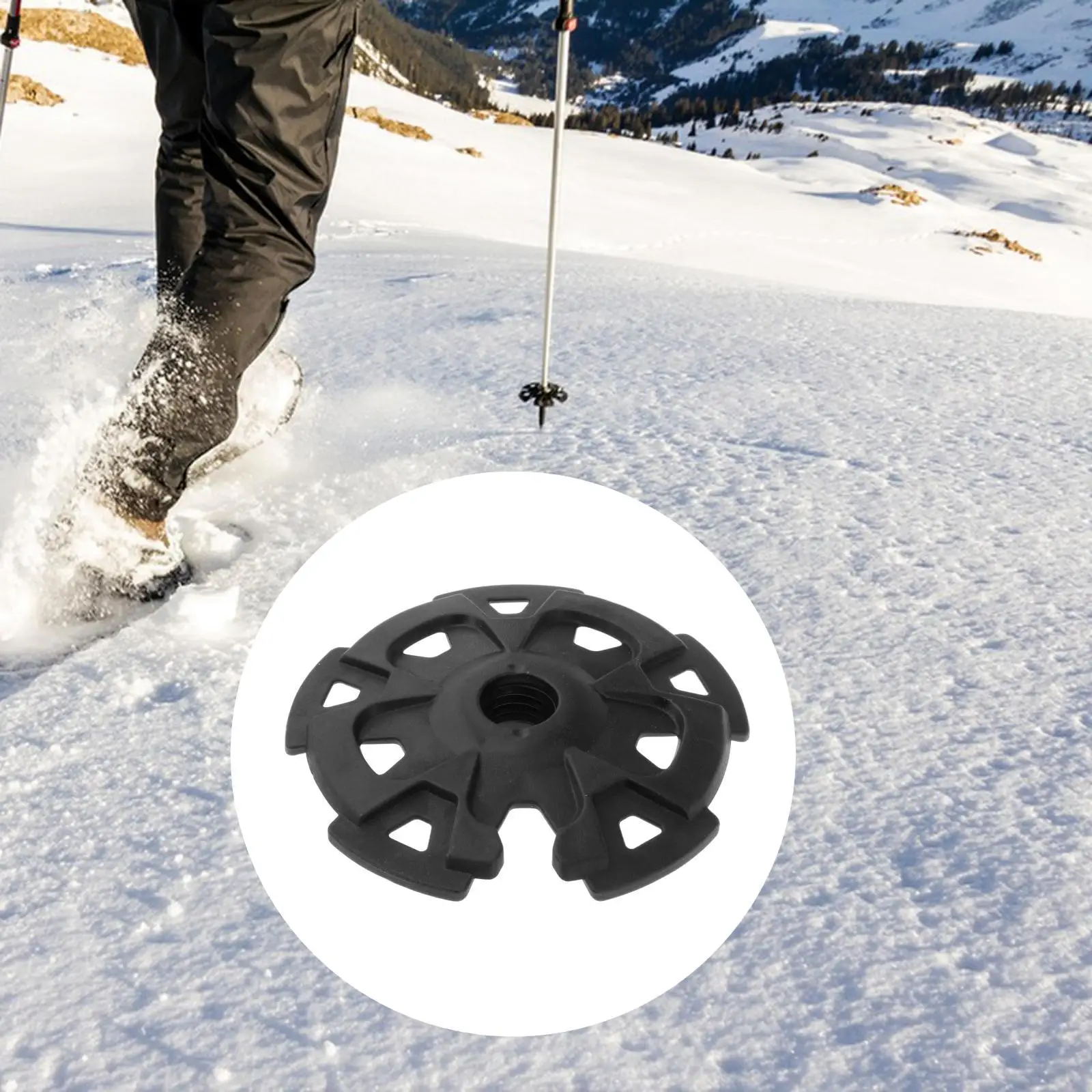 Walking Pole Accessories, Professional Walking Pole Mud Basket, Snowflake Snow Basket, Black