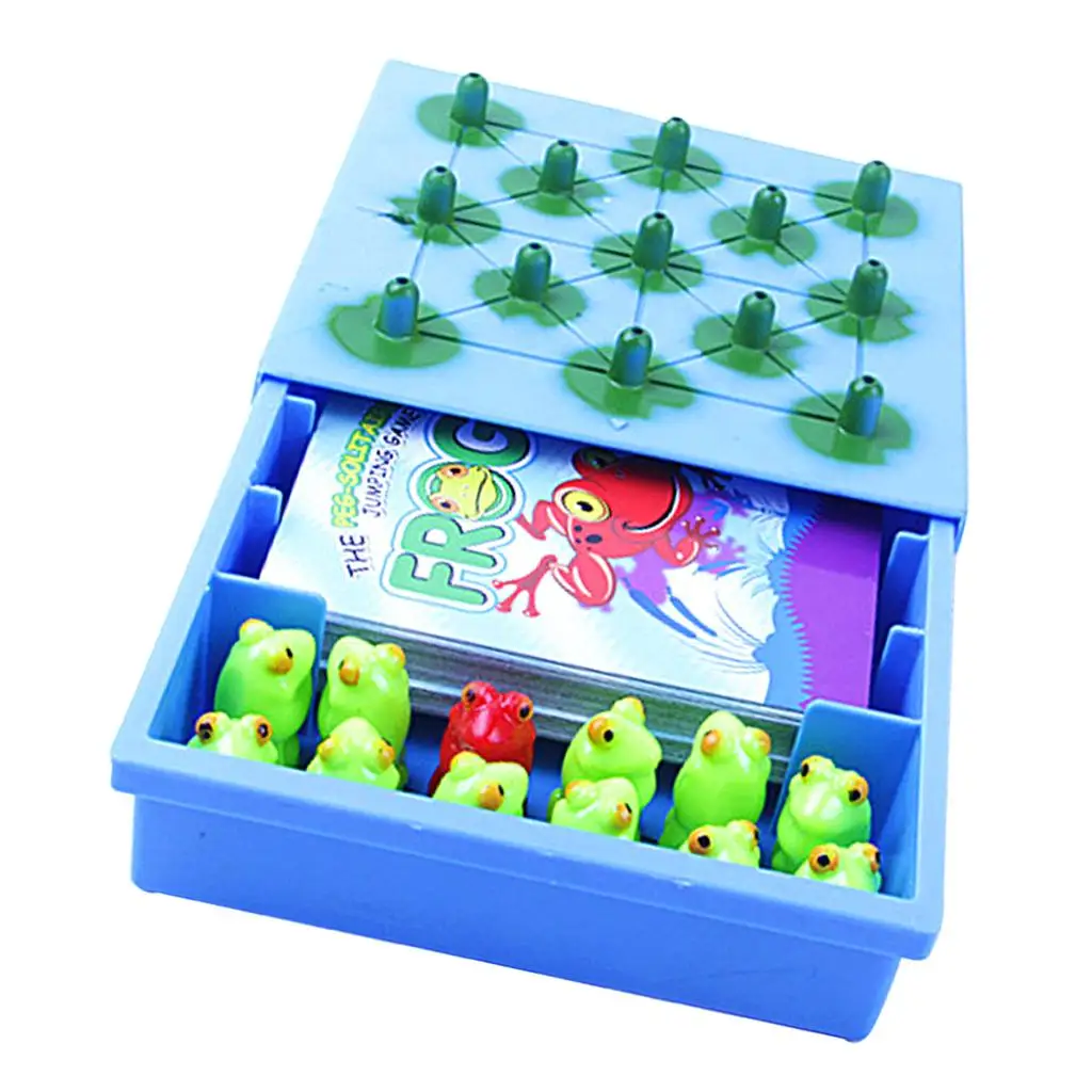 MagiDeal Brand New Plastic Frog The Peg Solitaire Jumping Board Game Children Intellect Chess Toys Game Kids Gift 3+ 11x11x5cm