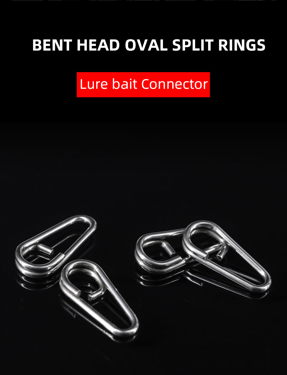 DNDYUJU 20–100 Stück Edelstahl gebogene tot ovale Spaltringe Schlaufenköder Angelverbinder Angelhaken Snap Fake Bait Swivel Snap – Detail 5