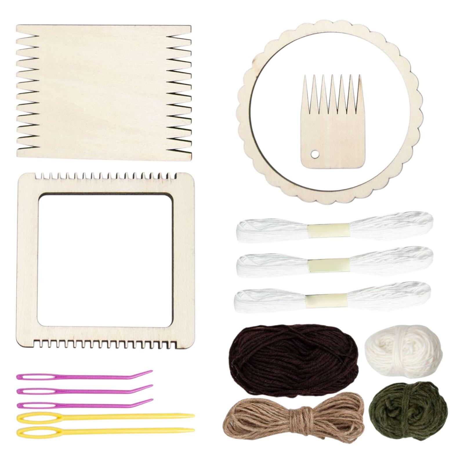 Wooden Weaving Loom Kit Weave Board with Weaving Comb Needle DIY Wooden DIY Weaving Loom Kit weaving loom Set for Kids Adults