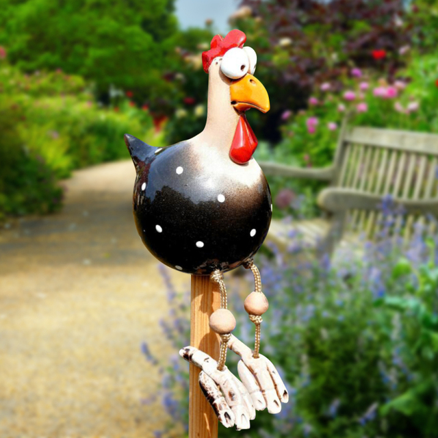 Funny Black Chicken Chicken Garden Sculpture 13