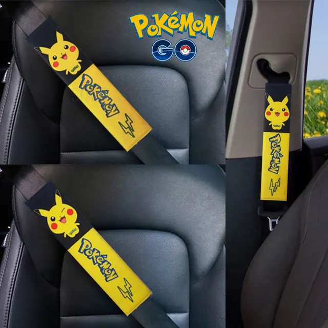 Pokemon Seatbelt Cover Anime Cartoon Cute Pikachu Car Seat Belt Shoulder  Pads Seat Belt Padding Pad Car Accessories Interior - AliExpress