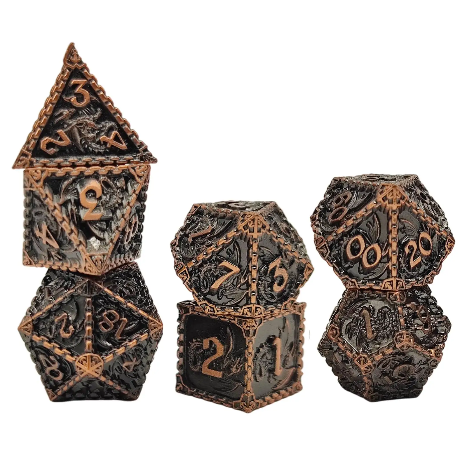 7Pcs Polyhedral   RPG Dices Family Games Multi-Sided for DND Adults