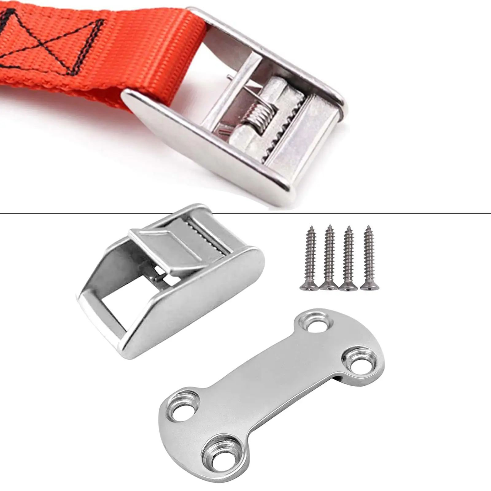 Stainless Steel Ratchet Buckle with Screws Hardware for Canoes Kayaks Travel