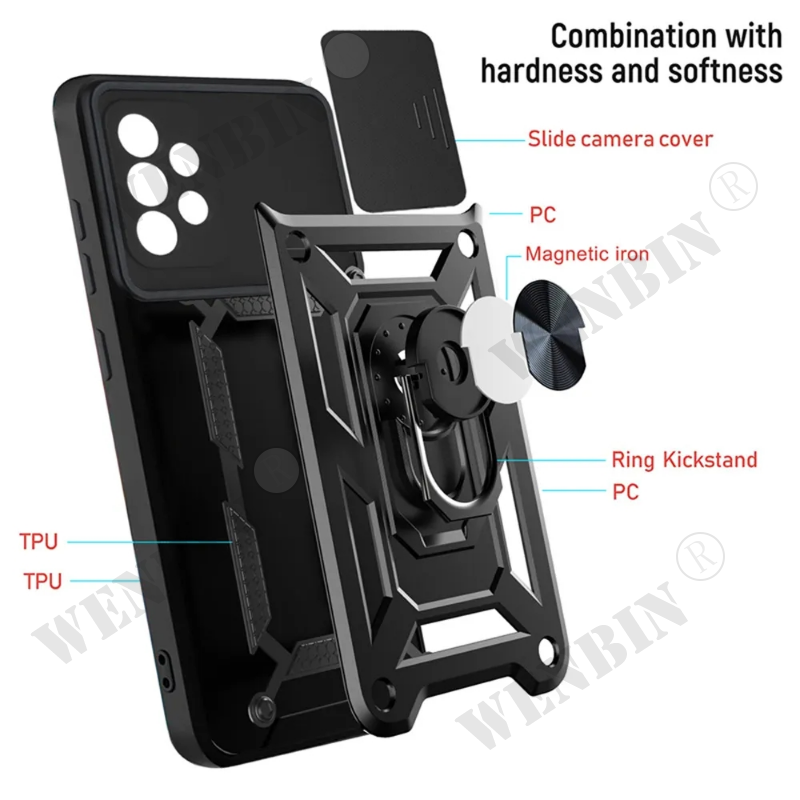 Custodia per obiettivo fotocamera scorrevole per OPPO Reno 8T 8 7 A98 A58 A57 A55 Realme 10 Pro C55 C33 Paraurti Armatura Cover_voghion.com