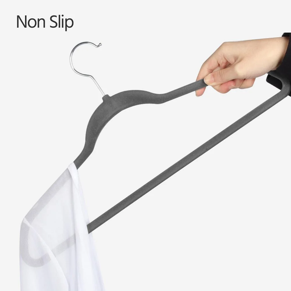 Non-Slip Velvet Hangers, 100 Pieces, Gray  Baby Hangers  Organizador Closet  Clothes Hanger  Clothes Organizer
