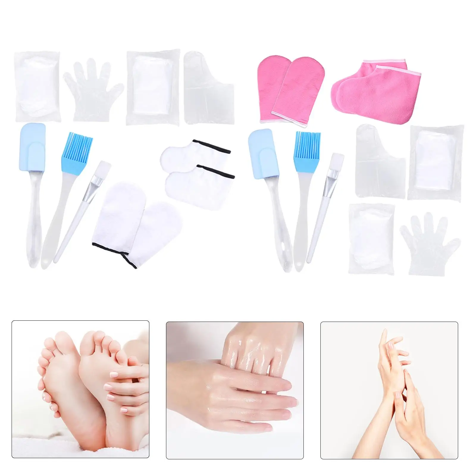 Paraffin Wax Melting Gloves and Booties Wax Heater Protection Kit Wax Hand Foot Gloves for Hand Feet Care SPA Bath Men Women