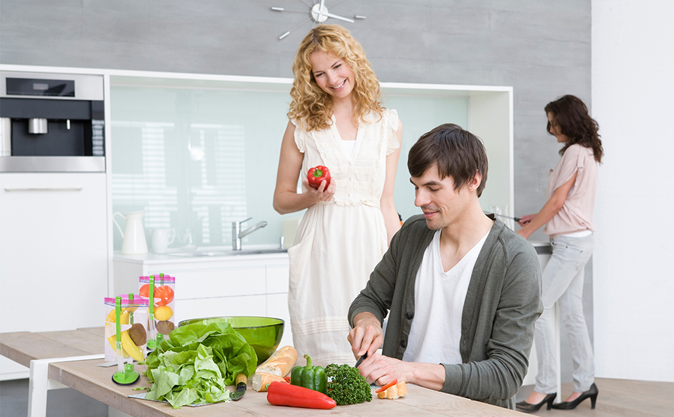 Description Picture 5 of item8Pcs Baggy Rack Food Storage Bags Clip for Food Prep Bag/Plastic Freezer Bag/Ziploc Bag Holder Stand