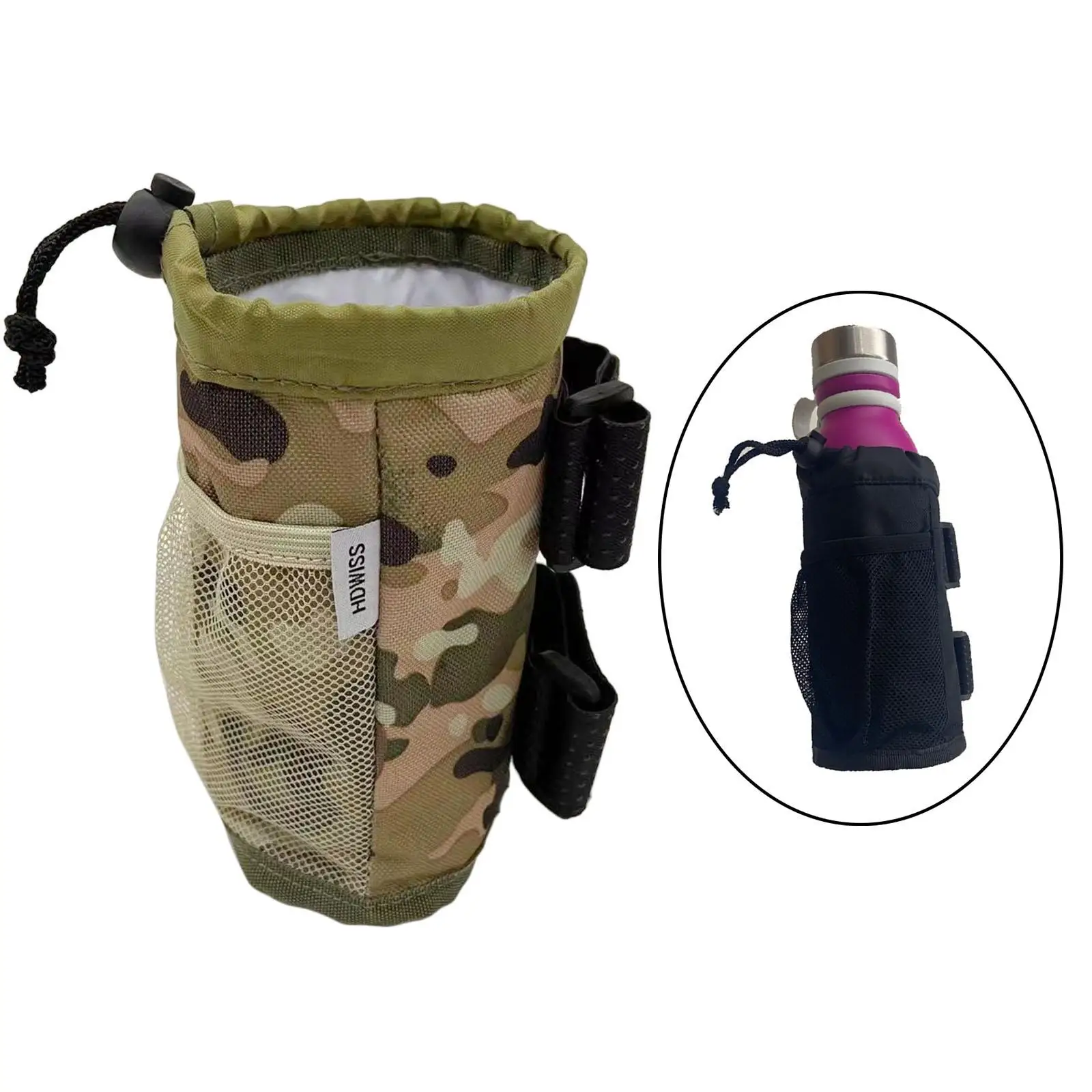 Bike Cup Holder Thermal Insulation, Portable 2 Adjustable Straps Water Bottle Cage