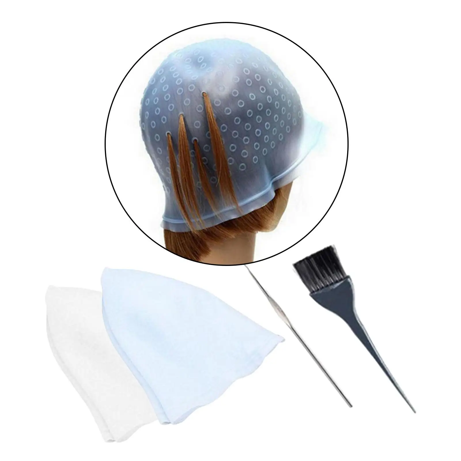 2 Pack Silicon Highlighting Dye Cap Frosting Hat with  family durable