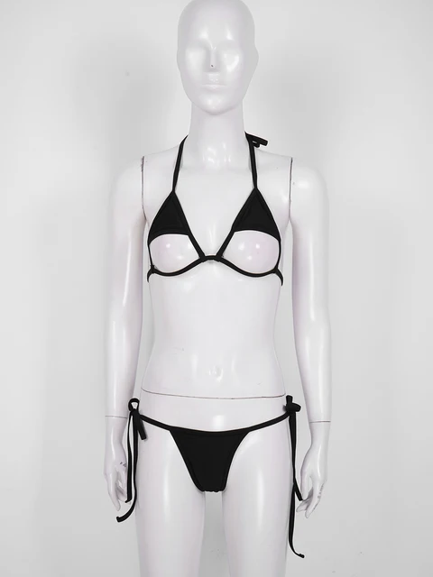 Womens Lace-up Bikini Bathing Suit Two-piece Swimsuit Swimwear