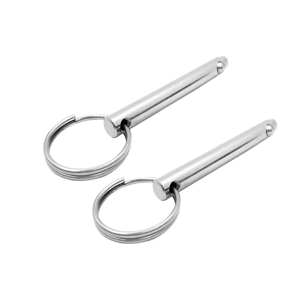 2 Pieces   Pin 5/16`` with Spring Marine Grade Stainless Steel 