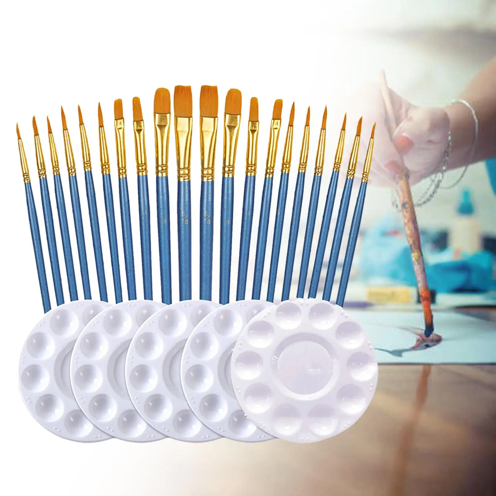 25x Paint Brushes Palette Set Acrylic Watercolor Oil Painting Tool Writing
