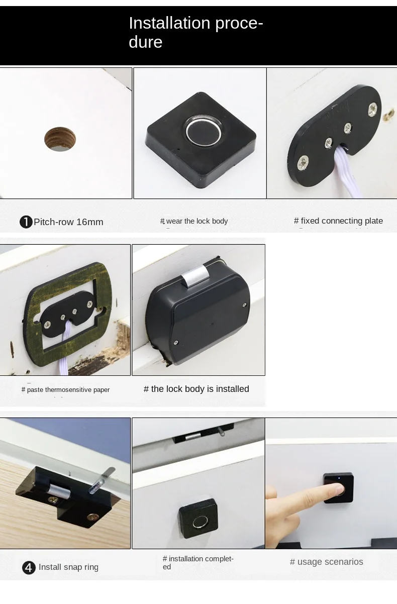 Smart Fingerprint lock Electric Lock Storage Cabinet Lock Furniture drawer Lock for Home Office Biometric Fingerprint Lock