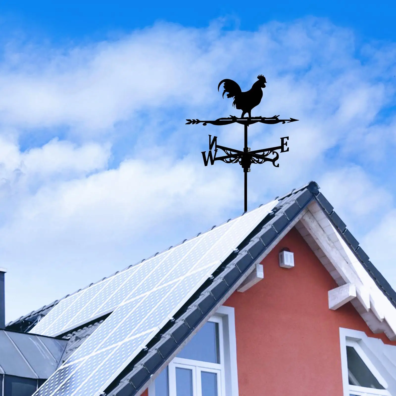 Fence Mount Shape Weathervane Scene Wind Indicator for Outdoor Home Decorative Stakes Crafts