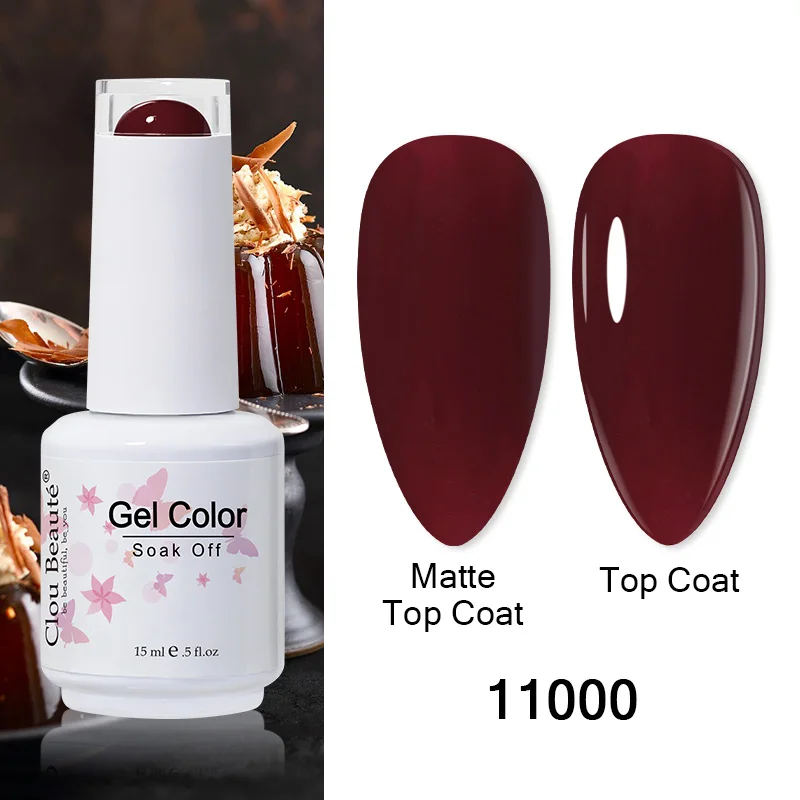 Clou Beaute - Clou Beaute-esmalte es Gel para uñas... barniz híbrido de neón de la serie roja capa superior 15 ml