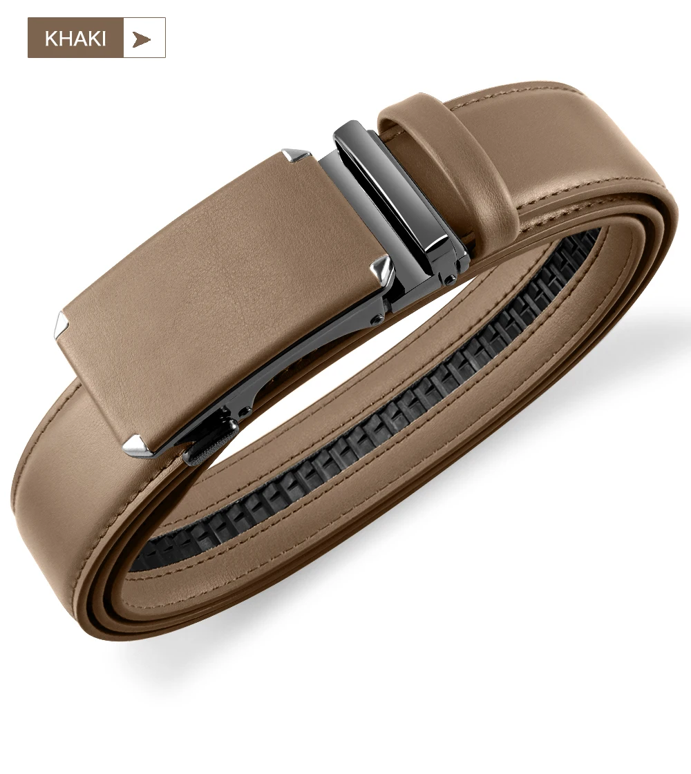 Title 17, Men Belt Metal Automatic Buckle Genuine Leather...