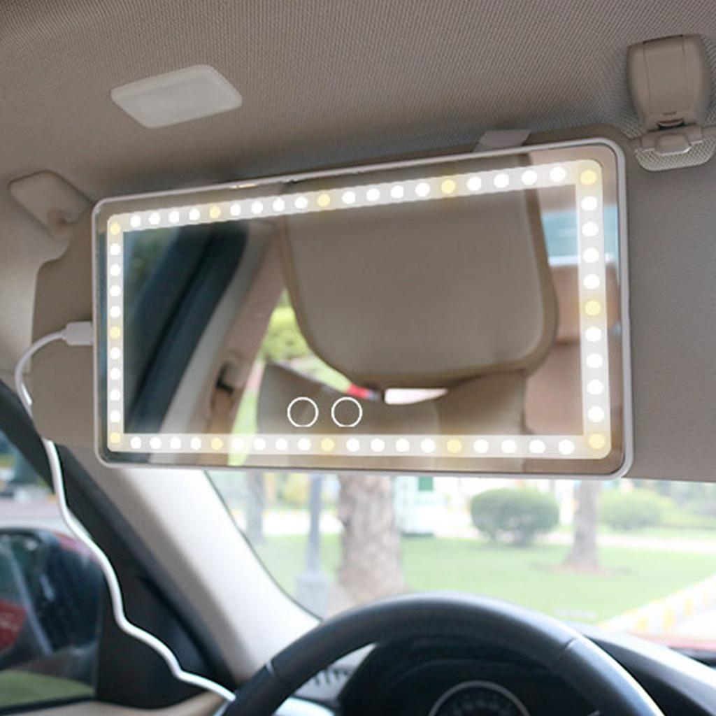 Car Visor Vanity Mirror Dimming with LED Lights 60 Adjustable Sensor