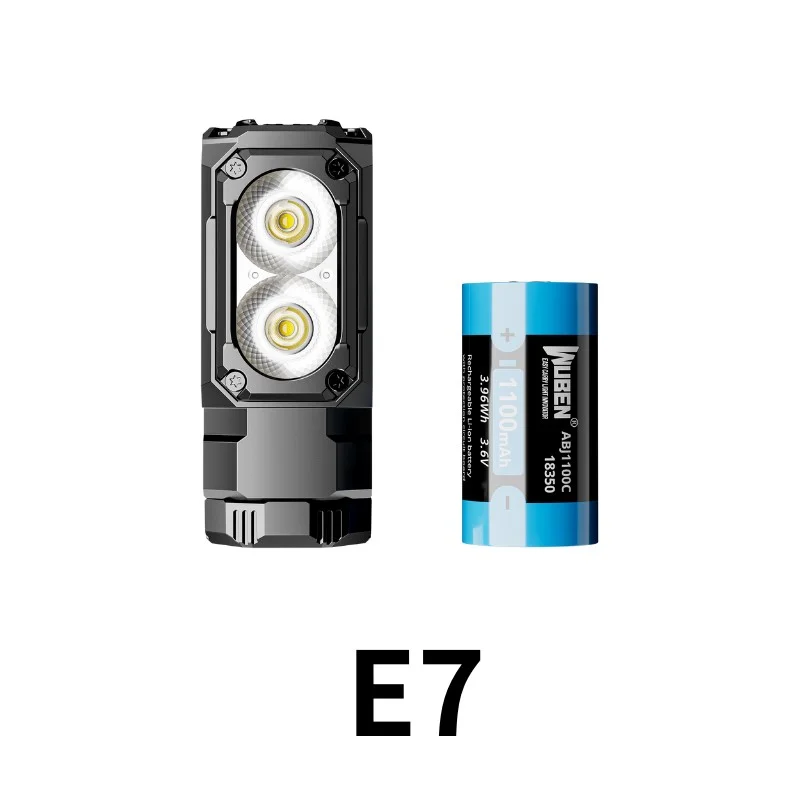 Wuben E7 1800Lumens Ultra-Compact and Lightweight Headlamp&Flashlight Recheargeable Troch Light(Black Cold White:5000K)