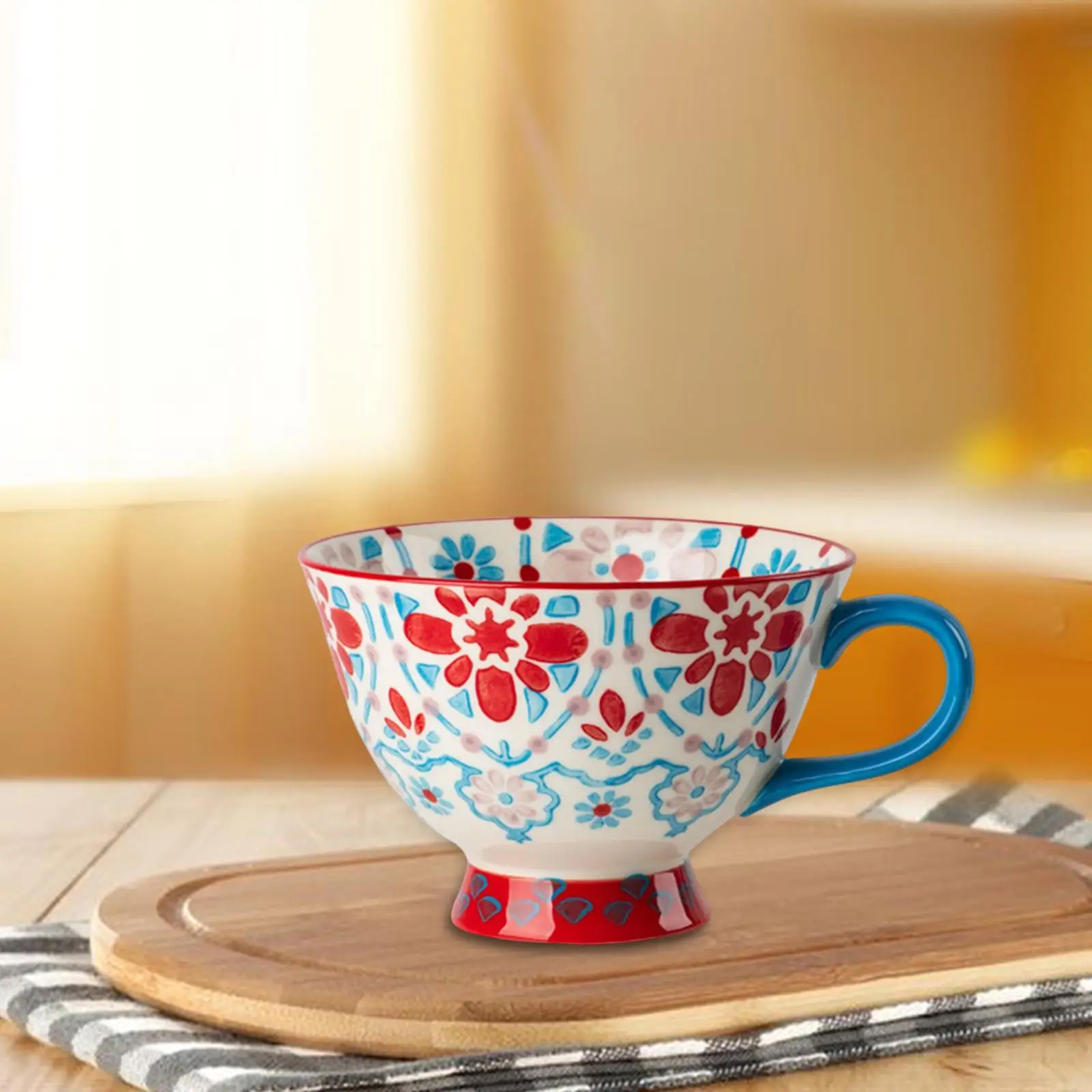 Ceramic Cup Water Tea Cups Creative 420ml Retro for Breakfast Coffee Milk