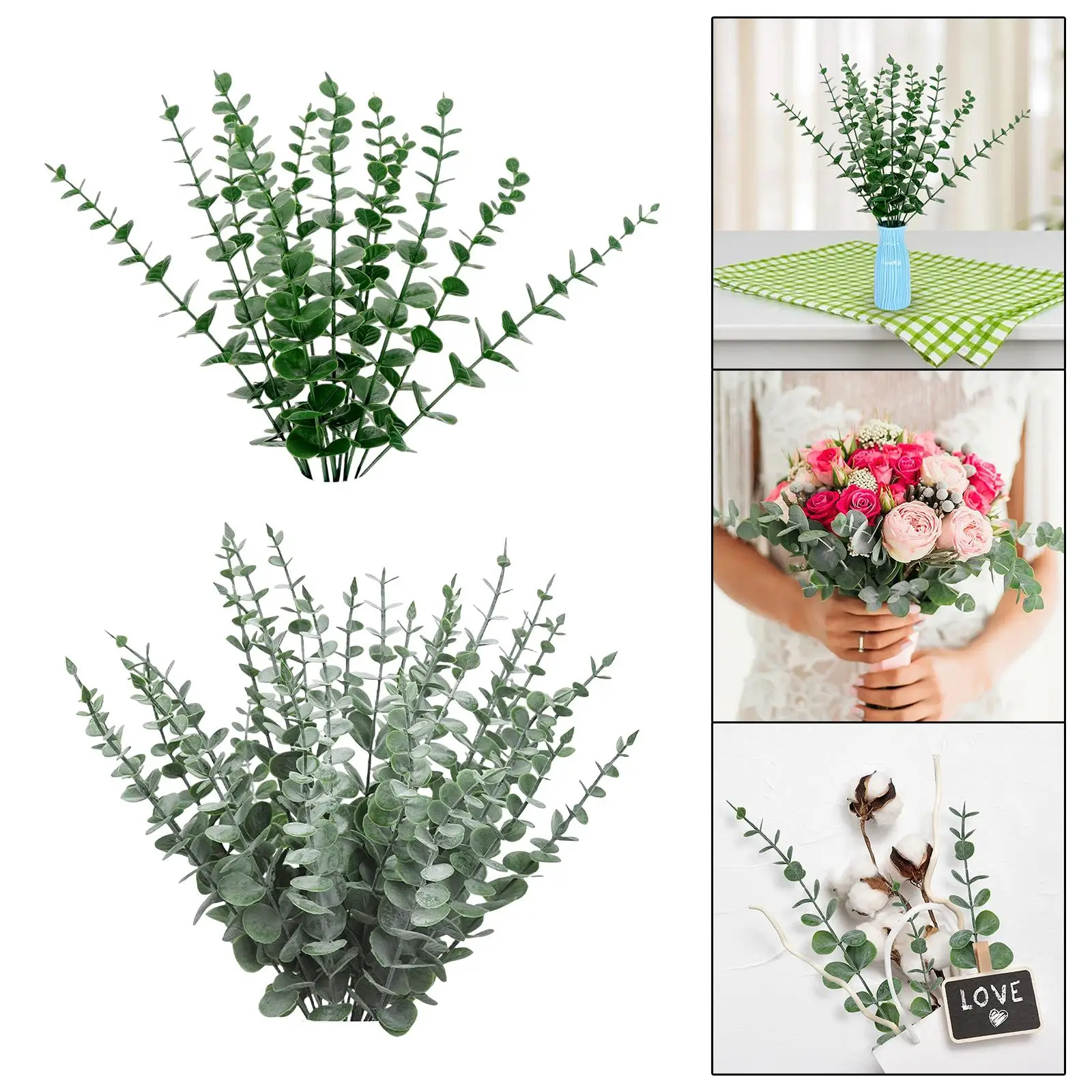 30Pcs Artificial Eucalyptus Leaves Garland Branches Faux Greenery Eucalyptus Stems for Table Home Centerpiece Indoor Decoration