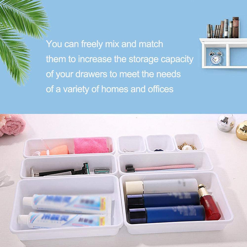 Description Picture 5 of itemNew 8 Pcs Divide Drawer Organizer Box Storage Trays Box Office Home Kitchen Bathroom Cupboard Desk Jewelry Makeup Organization