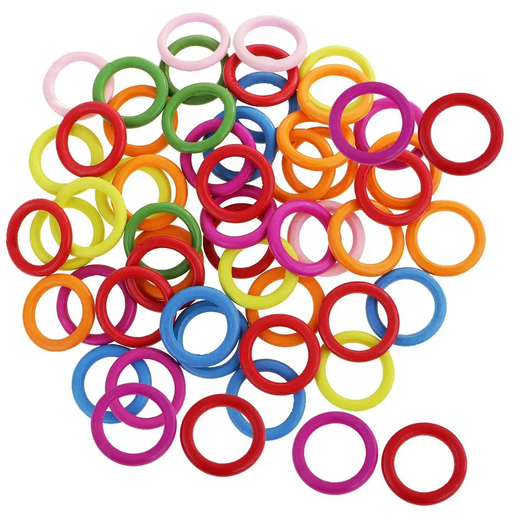 50pcs Colorful Wood Circle Ring Pendant Connectors DIY Jewelry Findings 33mm