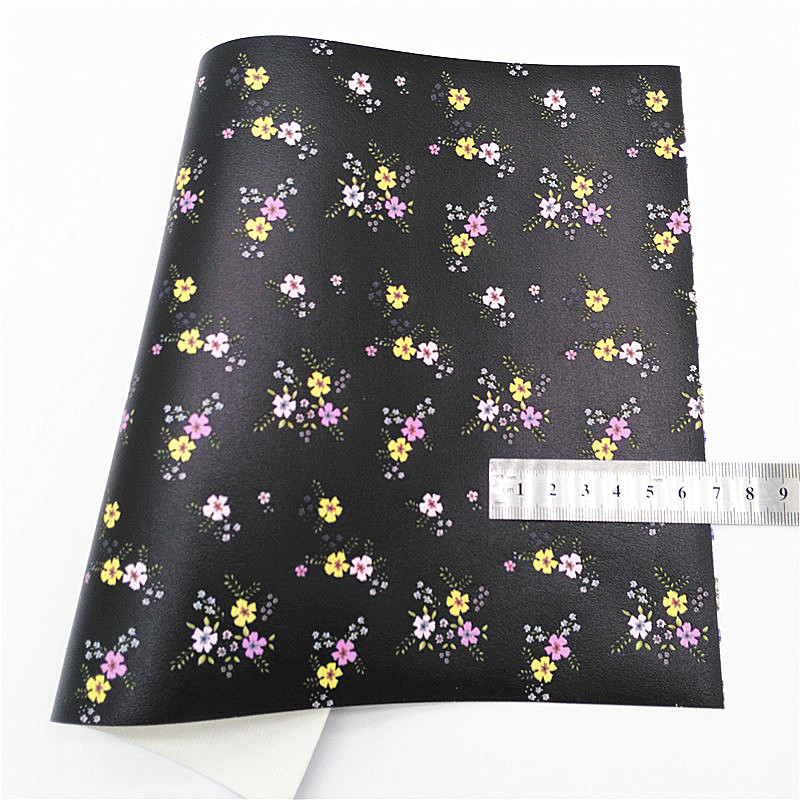 Description Picture 4 of itemSchool Bags Books Custom Synthetic Leather Sheets Smooth Glitter Leather Flowers Printed Faux Leather For Bows DIY 21x29CM Q1240
