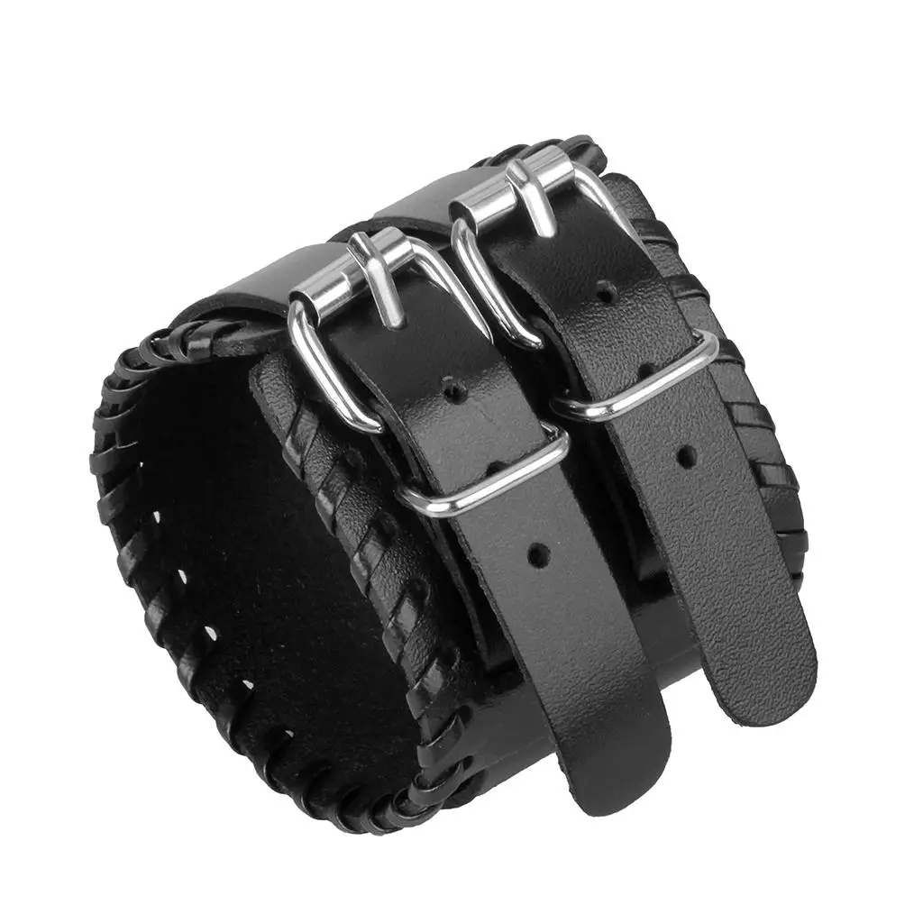Fashion Retro Cowhide Drawstring Punk Bracelets Male Bracelets Adjustable