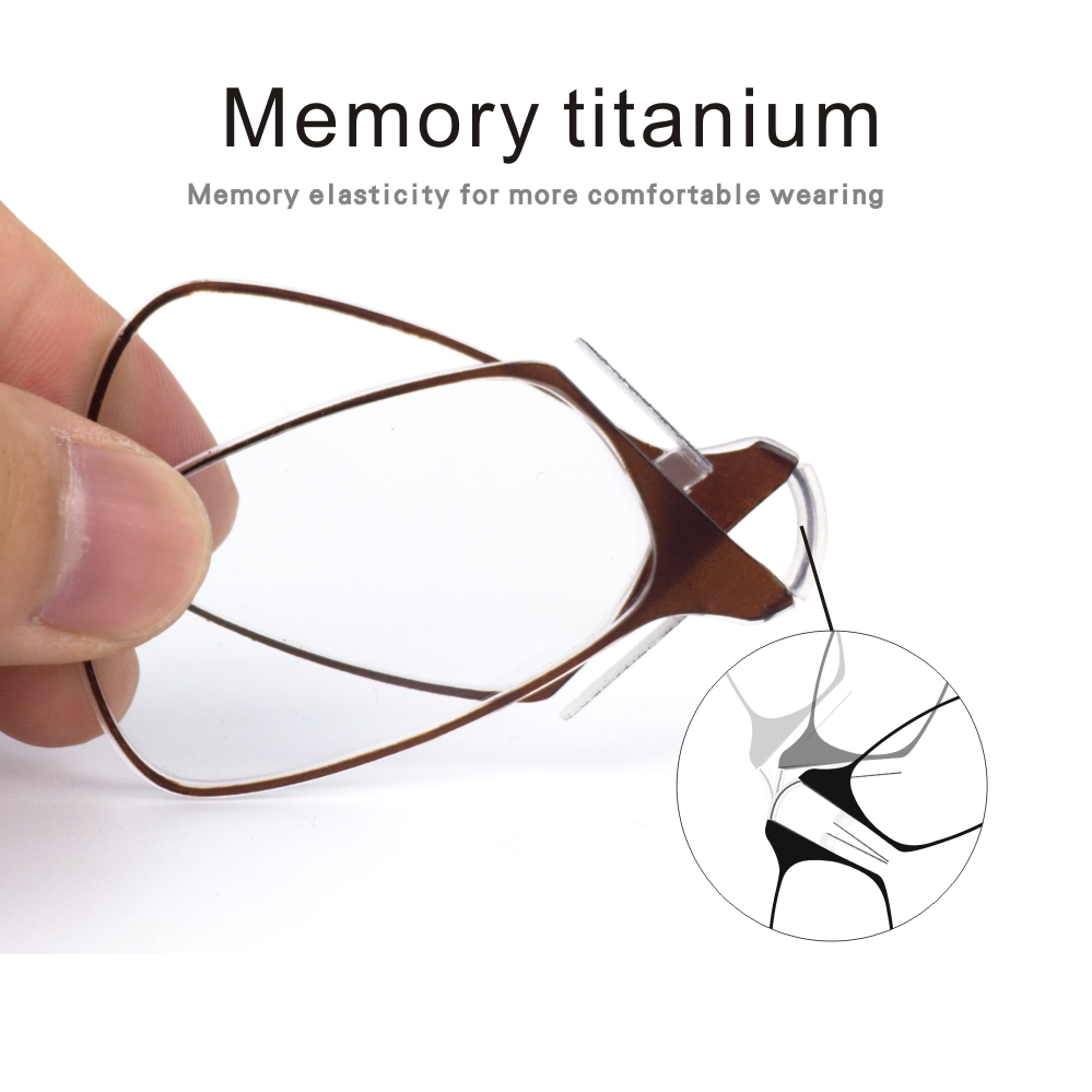 Clip Nose Reading Glasses for Men Eyeglasses Without Temples Eyeglasses for Women Fashion Magnifying Glasses Clear Frame Black