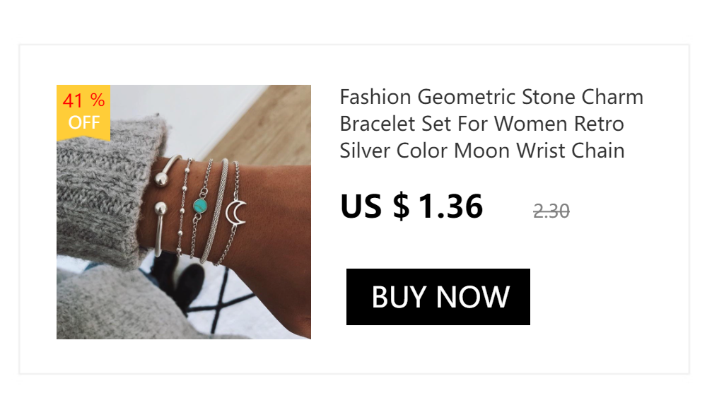 Bohemian Silver Color Geometric Link Chain Bracelet Set For Women Crystal Leaf Open Cuff Bangle Female Boho Jewelry Accessory