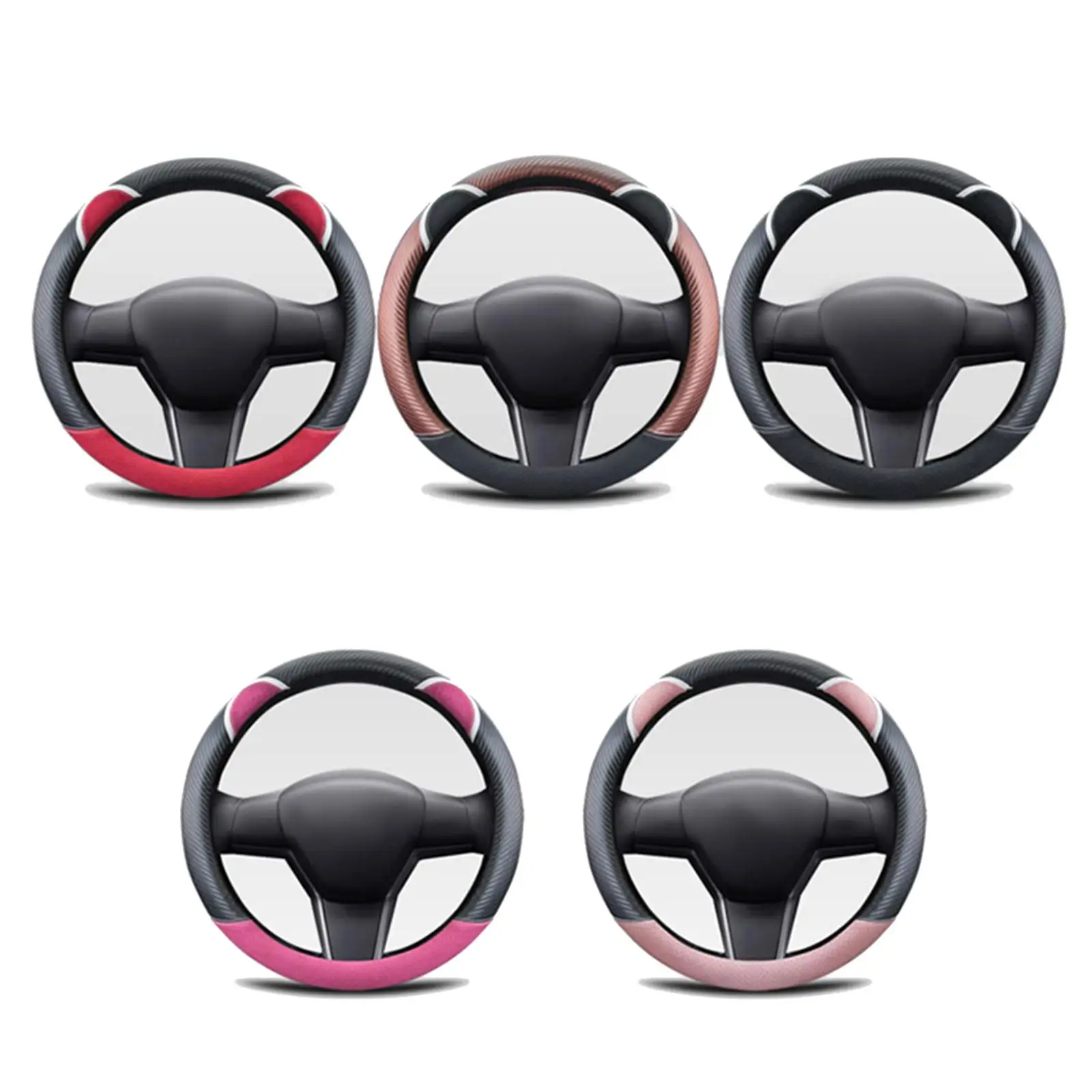 Steering  Anti-Slip 14.96inch Cute  Interior Car Leather Cover  