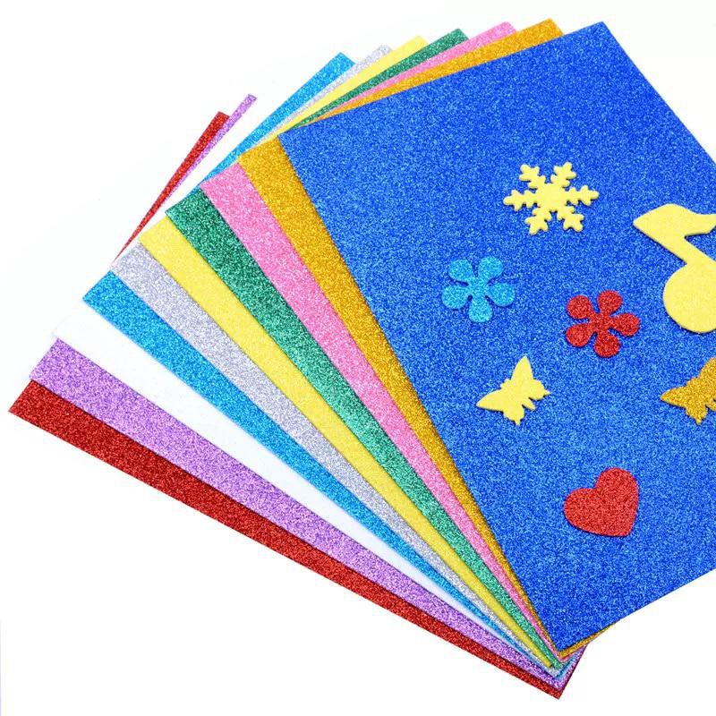 10 teile/beutel 2mm dickes Pulver blatt material glitzern hellen Schwamm Schaum Papier Kindergarten DIY handgemachte Hochzeits feier liefert – Detail 4