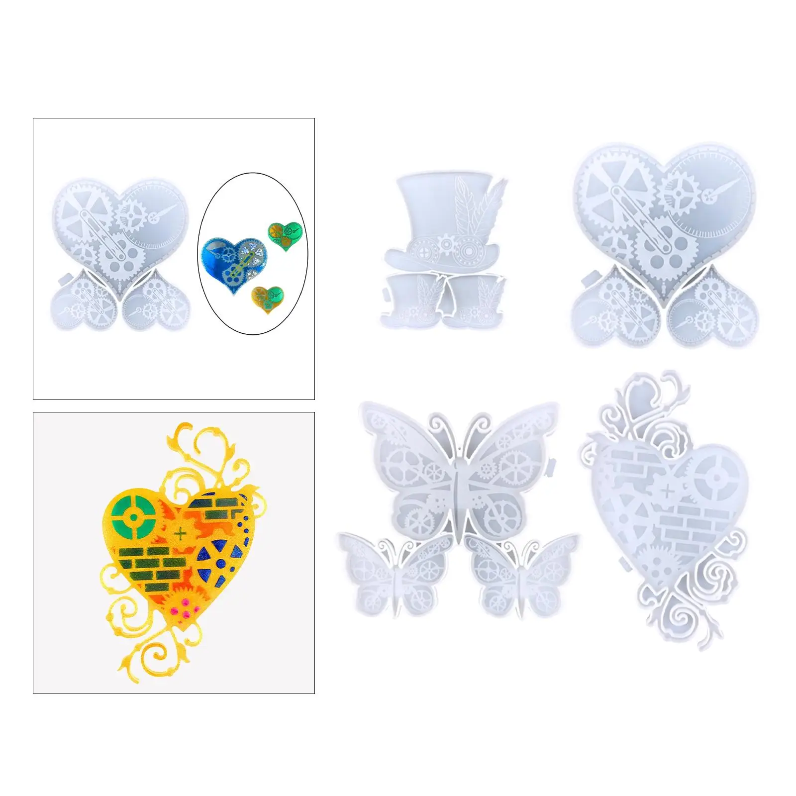 Hat/Heart/Butterfly Wall Hanging Epoxy Resin Mold Pendants Silicone Mould DIY Craft Wall Decoration Casting Tool