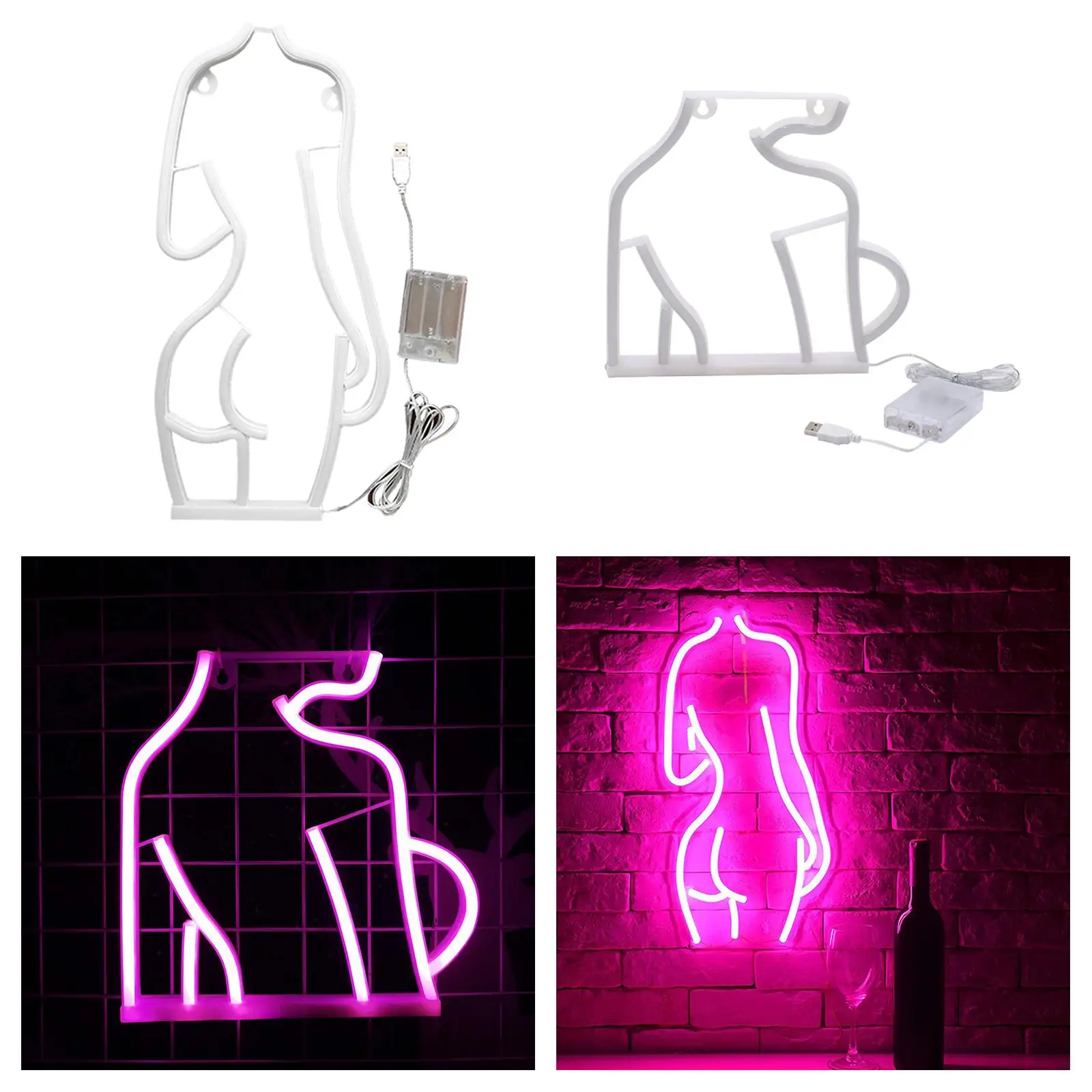 Lady Back Girls Woman Body Neon Sign Hanging Lamp Wall Decor LED Night Lights Decorative Light for Store Bedroom Hotel Wall