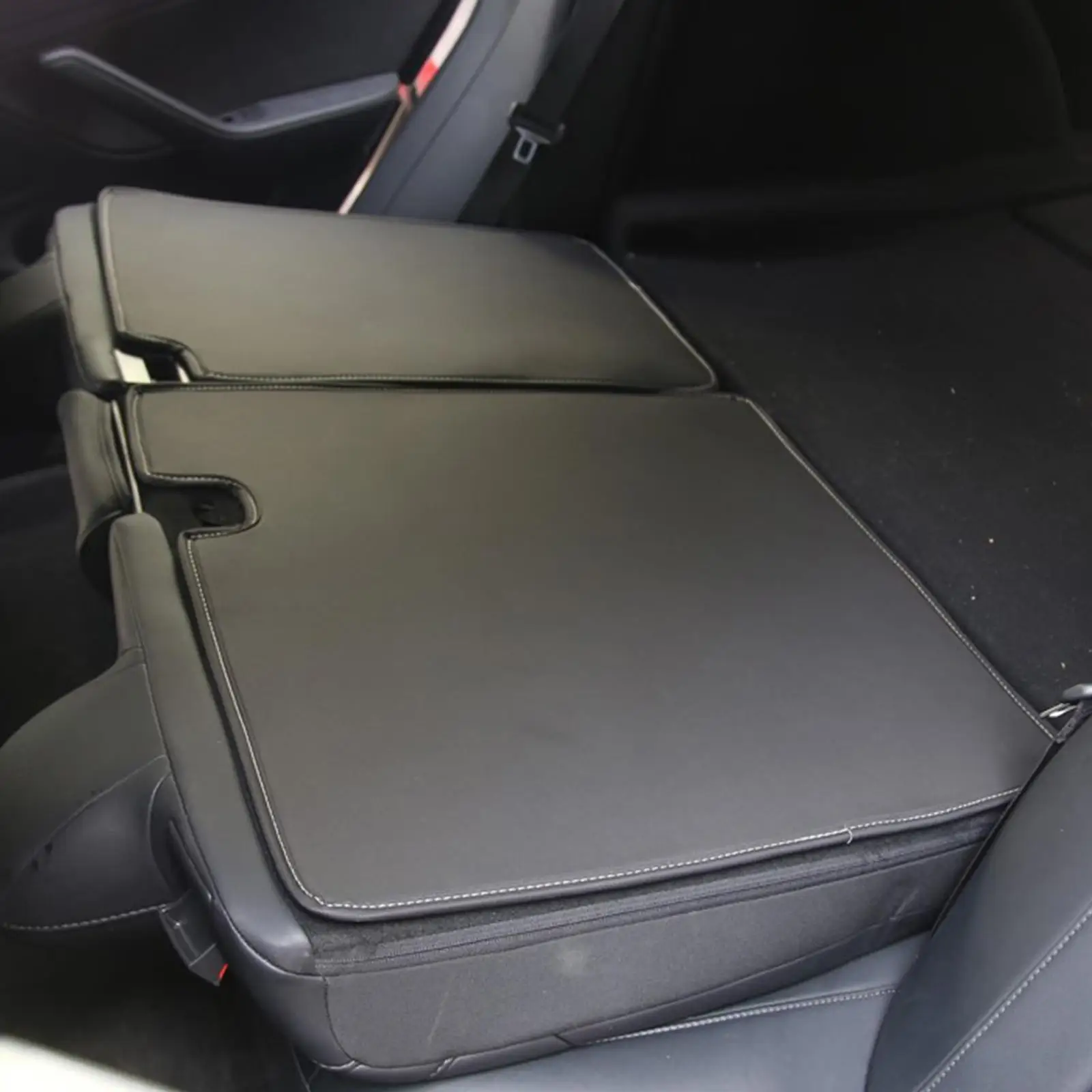 2x Car Rear Seat Pad Trunk Back Backrest Protective Cushions for Tesla Model 3 Model Y Seats Back Cover Clean Mat Pad Black