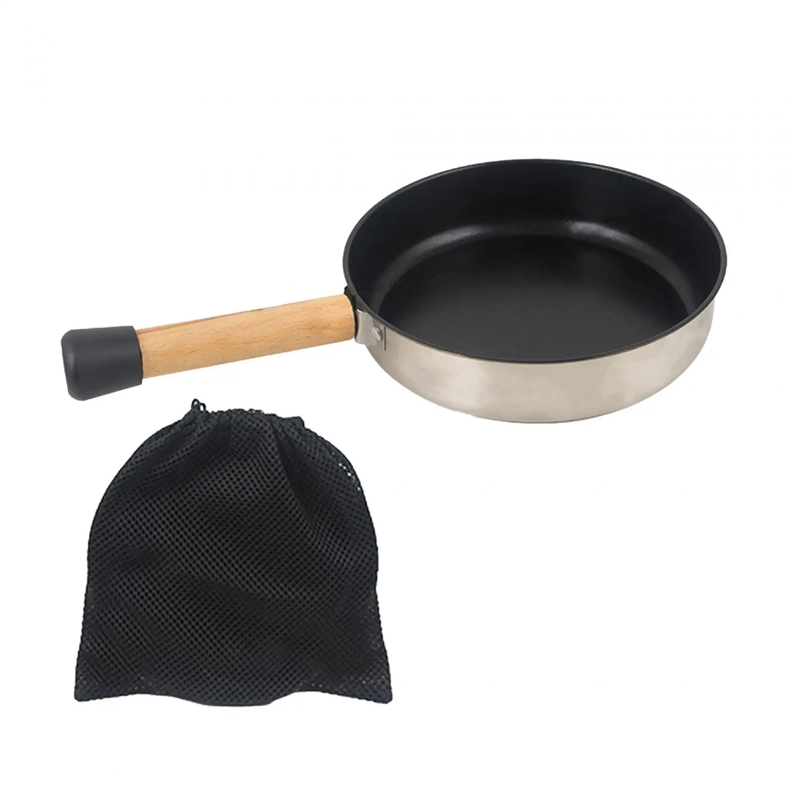 Non Stick Frying Pan Kitchen Cookware Tableware Equipment with Wooden Handle for