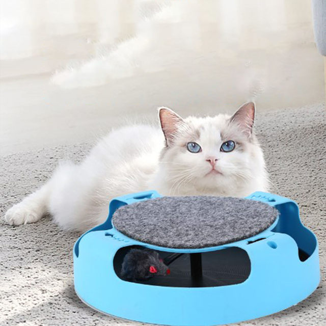 Cat Catch Mouse Motion Toy Interactive Fun Puzzle Rotating Cat Mouse Chase Toys With Scratching Pad For Cats Kittens AliExpress