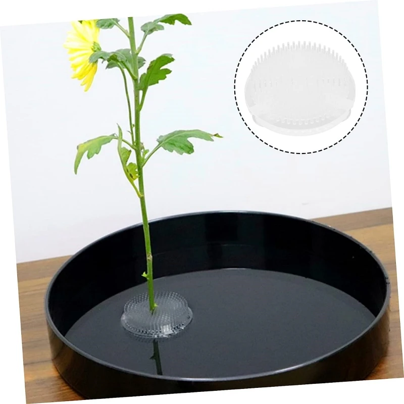 Runder Ikebana-Blumenfrosch mit Gummidichtung, Kunst, festes Anordnungswerkzeug, Gummi-Basishalter, Blumendekor-Topf – Detail 6
