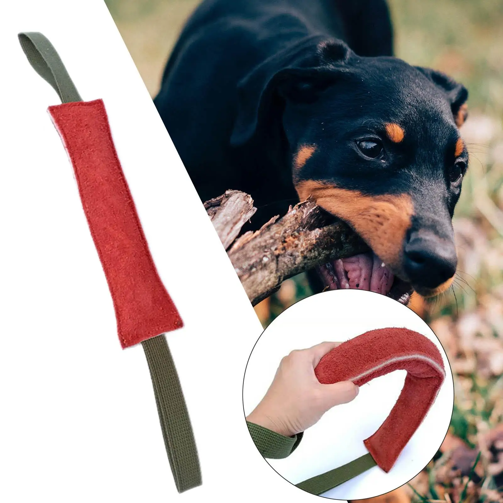 Durable  Tug Toy Bite Sleeve Stick Training Bite Pillow Rope Chew Toy with 2 Handles Sticks for  Outdoor Medium to Large Dogs