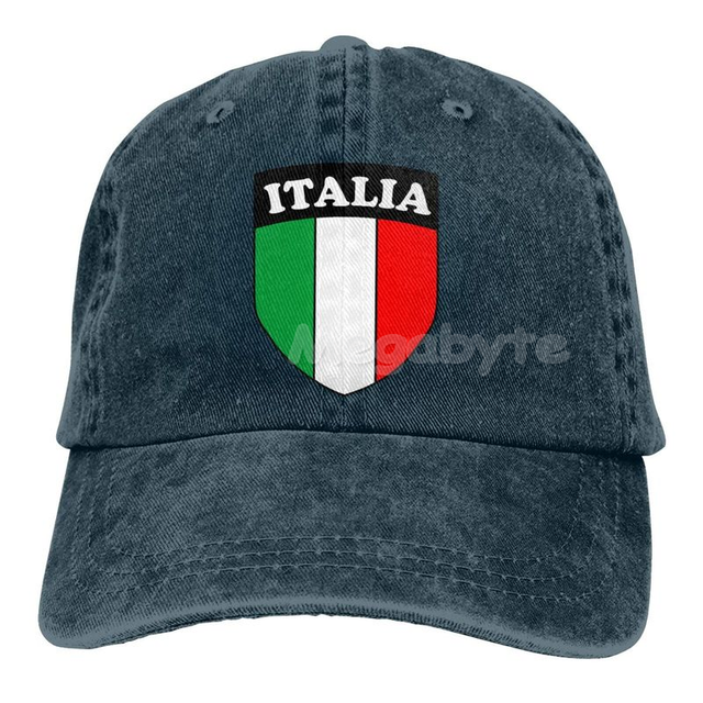 US/Italia Flags Embroidered White Baseball Cap – Colorful Italian