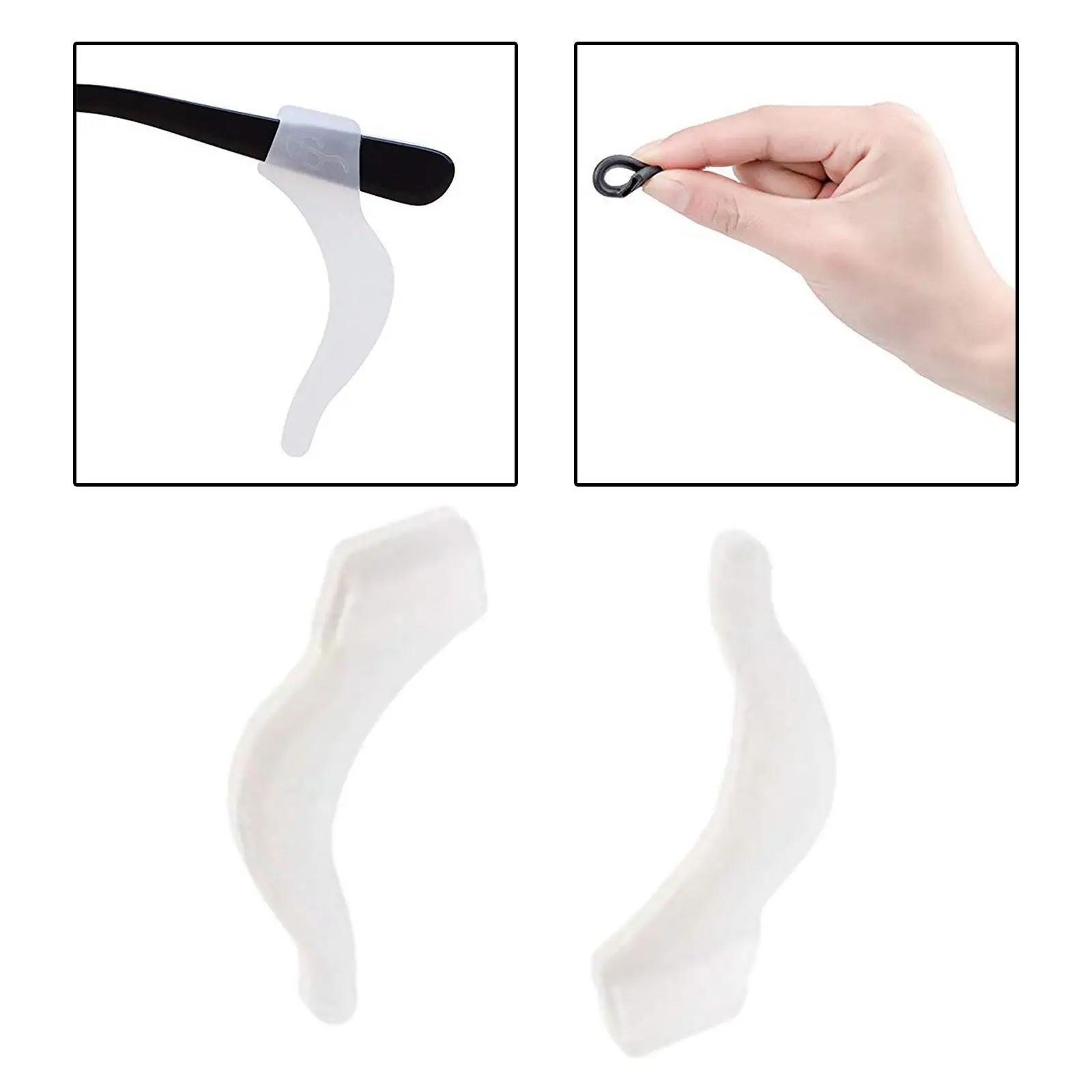 1 Pair Anti Slip Eyeglass Ear Hook Silicone Eyeglasses Grip Good Texture Eyewear Retainers Eyeglasses Temple Tips Sleeve Holder
