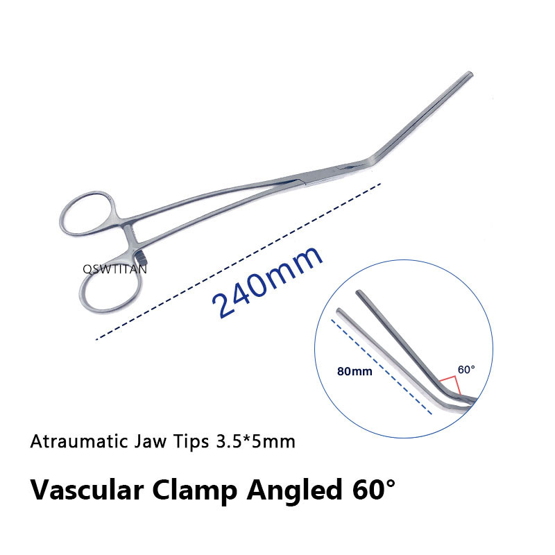 Atraumatic Jaw Tips Vascular Clamps Aortic Exclusion Clamp stainless steel Cardiovascular surgical instruments