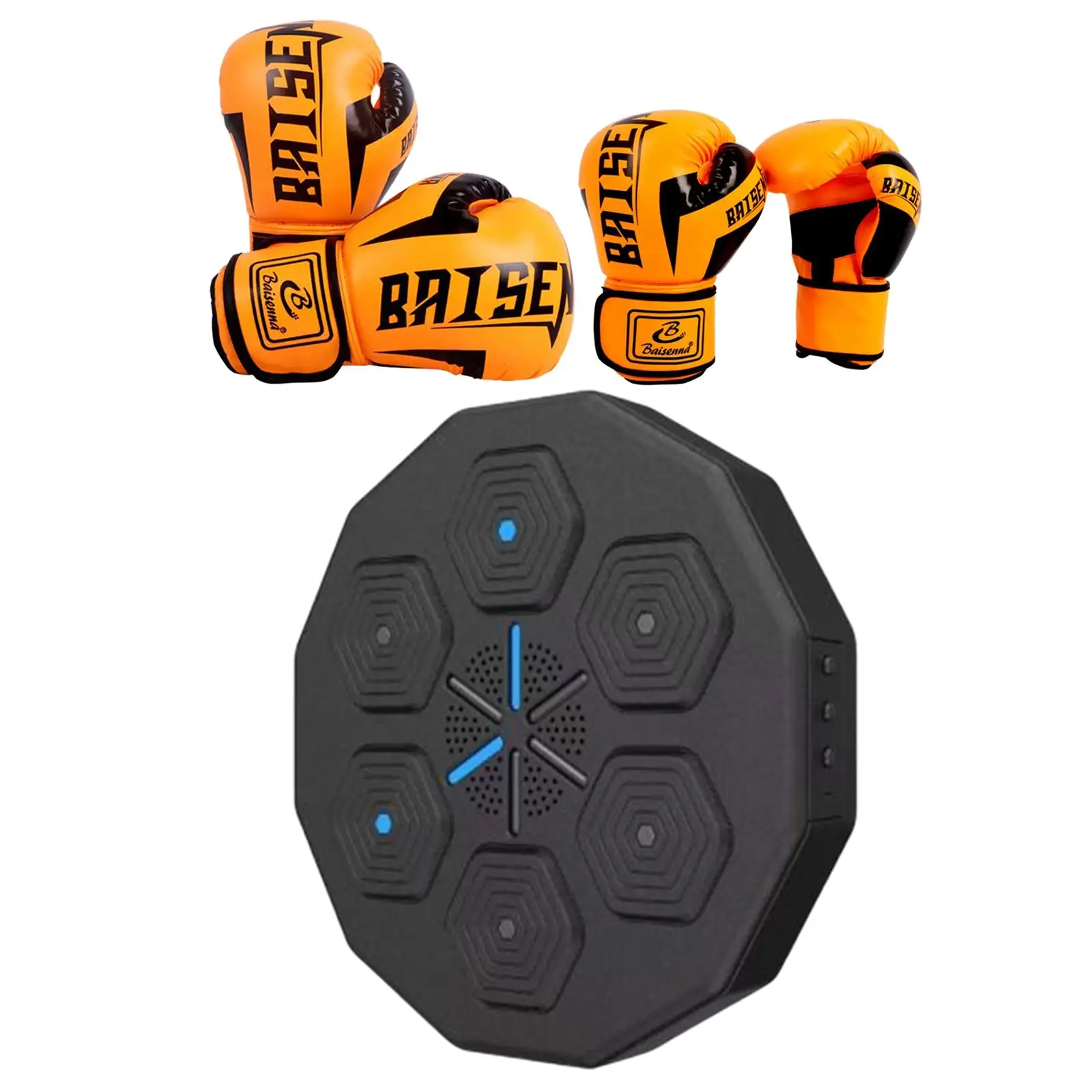 Music Boxing Machine Wall Target Boxing Trainer Wall Mounted Reaction Target Equipment with Gloves Punching Pad for Exercise