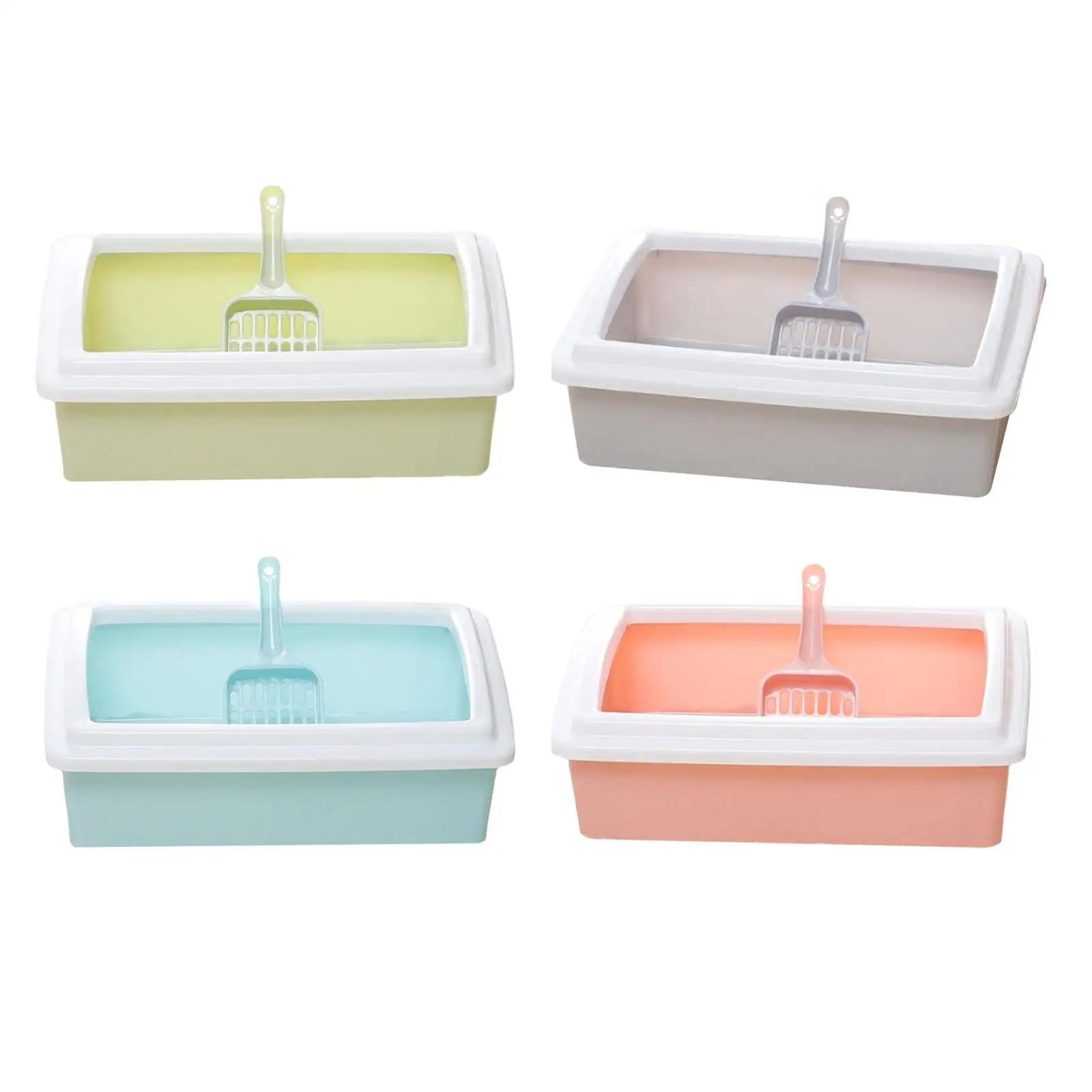 Cat Litter Tray Potty Pet Toilet Toilette Sand Box Container with Scoop Open Top Cat Litter Box for Bunny Small and Medium Cats